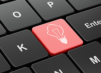 Image showing Finance concept: Light Bulb on computer keyboard background