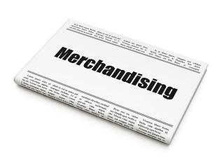 Image showing Advertising concept: newspaper headline Merchandising