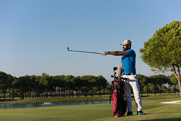 Image showing golfer  portrait at golf  course