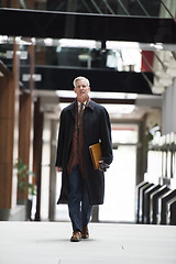 Image showing handsome senior business man walking