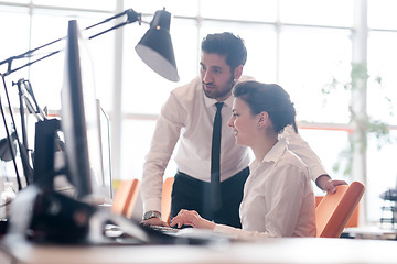 Image showing business couple working together on project