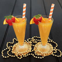 Image showing Orange and Strawberry Fruit Juice