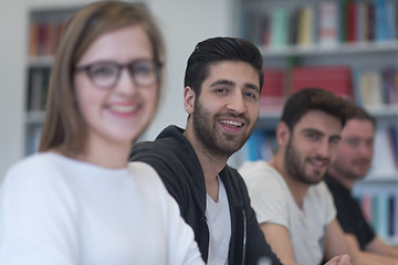 Image showing group of students study together in classroom