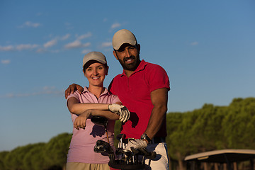 Image showing portrait of couple on golf course