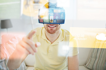 Image showing young man in virtual reality headset or 3d glasses