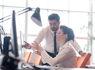 Image showing business couple working together on project