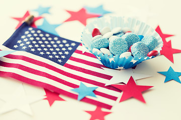 Image showing candies with american flag on independence day