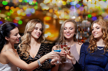 Image showing happy women with drinks at night club