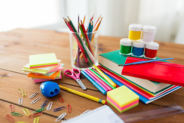 Image showing close up of stationery or school supplies on table