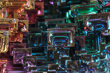 Image showing Bismuth - rainbow metal texture