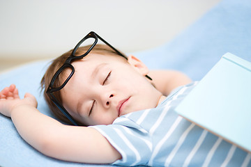 Image showing Cute little boy is sleeping