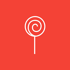 Image showing Spiral lollipop line icon.