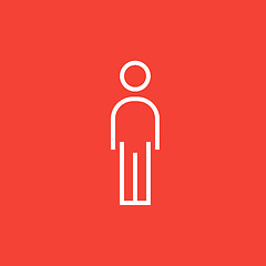 Image showing Businessman standing line icon.