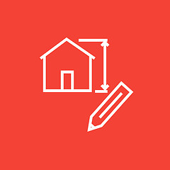 Image showing House design line icon.