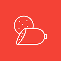 Image showing Sliced wurst line icon.