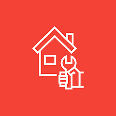 Image showing House repair line icon.