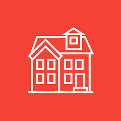 Image showing Two storey detached house line icon.