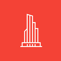 Image showing Skyscraper office building line icon.
