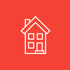 Image showing Two storey detached house line icon.