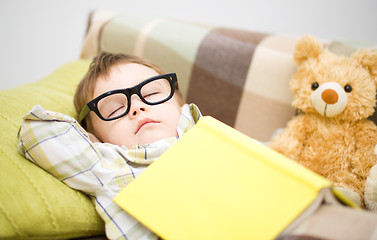 Image showing Cute little boy is sleeping