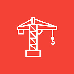 Image showing Construction crane line icon.