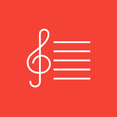 Image showing Treble clef line icon.