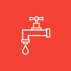 Image showing Dripping tap with drop line icon.