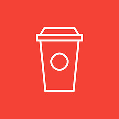 Image showing Disposable cup line icon.