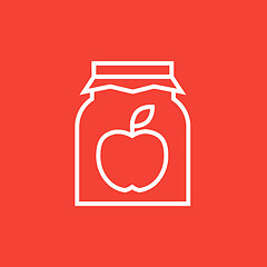 Image showing Apple jam jar line icon.