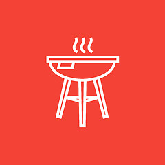 Image showing Kettle barbecue grill line icon.