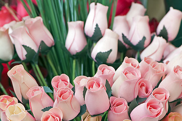 Image showing Wooden tulips