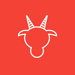 Image showing Cow head line icon.