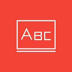 Image showing Letters abc on blackboard line icon.