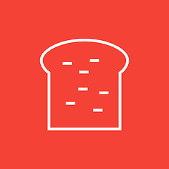 Image showing Single slice of bread line icon.