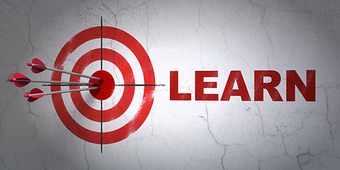 Image showing Learning concept: target and Learn on wall background