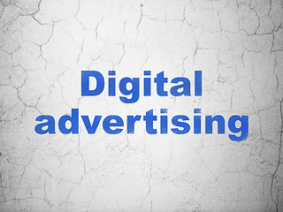 Image showing Advertising concept: Digital Advertising on wall background