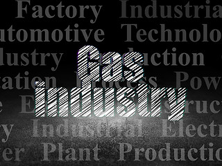 Image showing Manufacuring concept: Gas Industry in grunge dark room