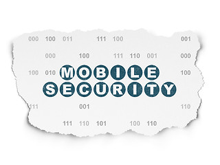 Image showing Protection concept: Mobile Security on Torn Paper background