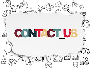 Image showing Finance concept: Contact us on Torn Paper background
