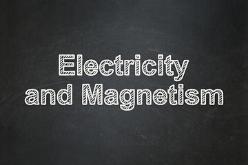 Image showing Science concept: Electricity And Magnetism on chalkboard background