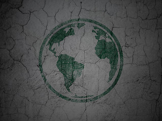 Image showing Studying concept: Globe on grunge wall background