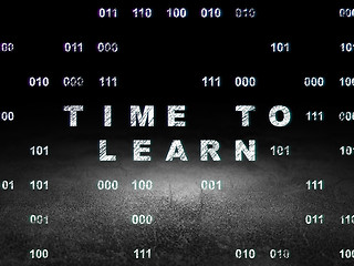 Image showing Timeline concept: Time to Learn in grunge dark room