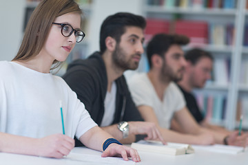 Image showing group of students study together in classroom