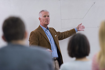 Image showing teacher with a group of students in classroom