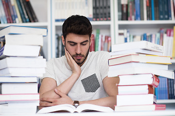 Image showing student study  in school library