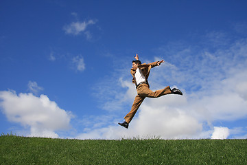 Image showing Jumping to the succes...