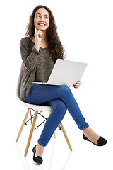Image showing Woman working with a laptop
