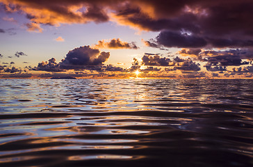 Image showing Sunset colors of Seychelles