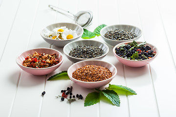 Image showing Assortment of dry tea