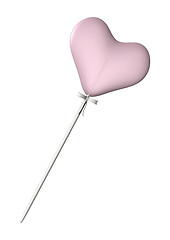 Image showing 3D Illustration Lollipop Heart on White